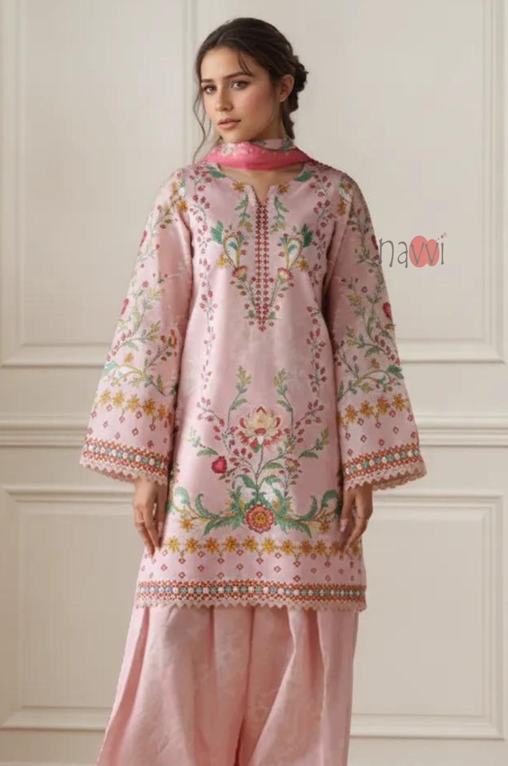 Rose Garden Embroidered Kurta Set