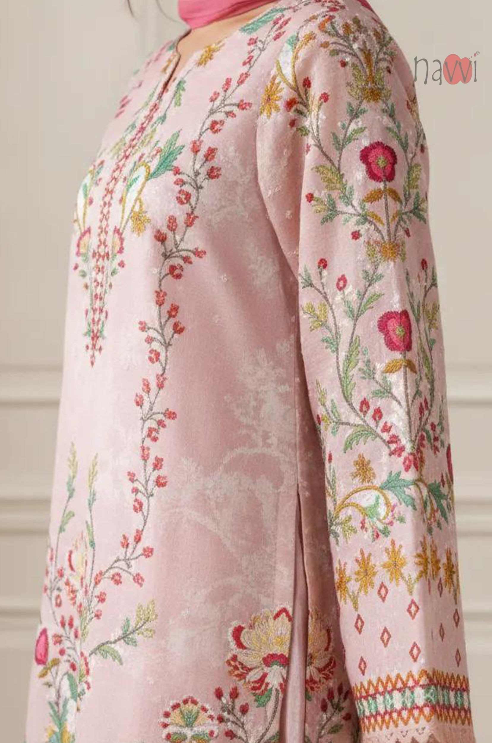 Rose Garden Embroidered Kurta Set