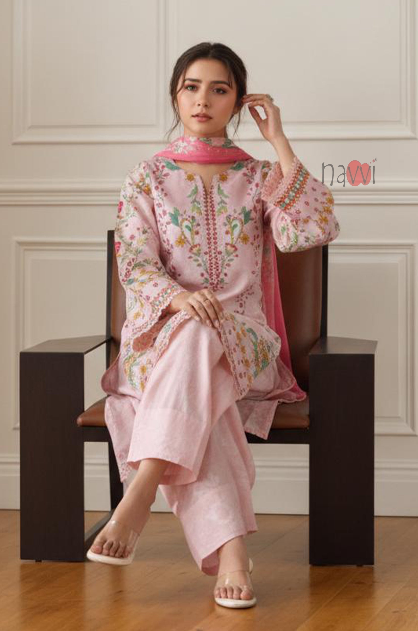 Rose Garden Embroidered Kurta Set