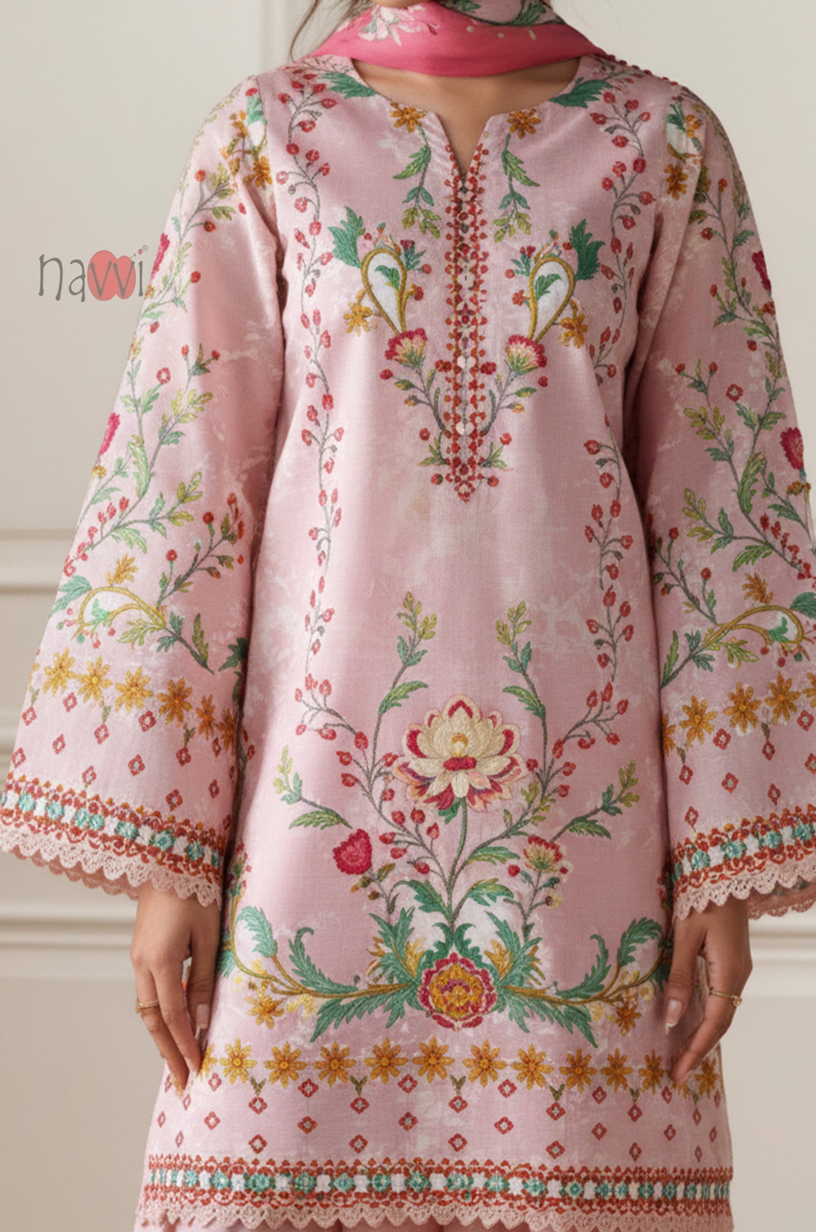 Rose Garden Embroidered Kurta Set