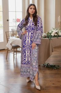 Azure Royale Printed Kaftan Dress