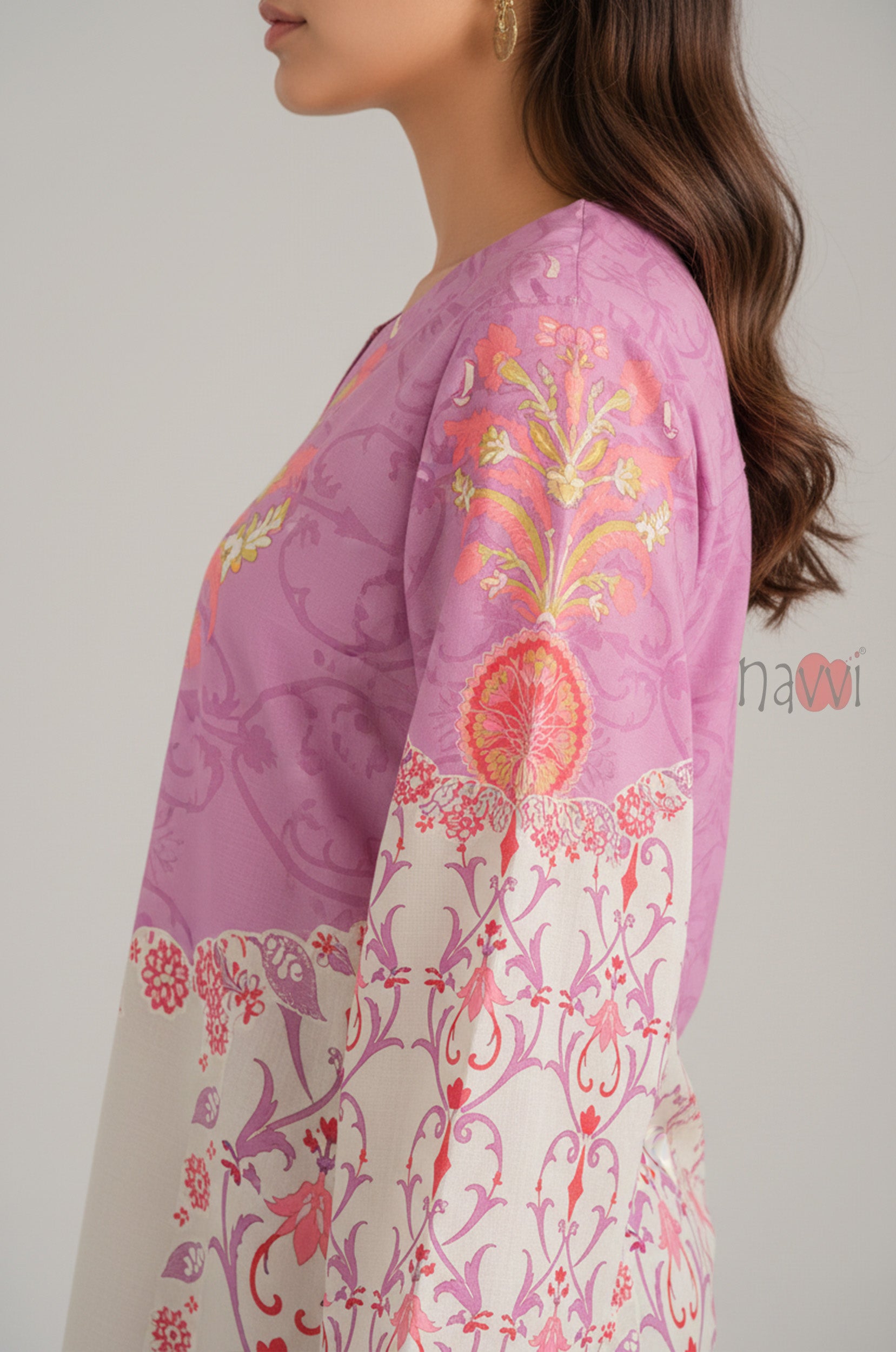 Pink Blossom Heritage Kaftan - Navvi.in
