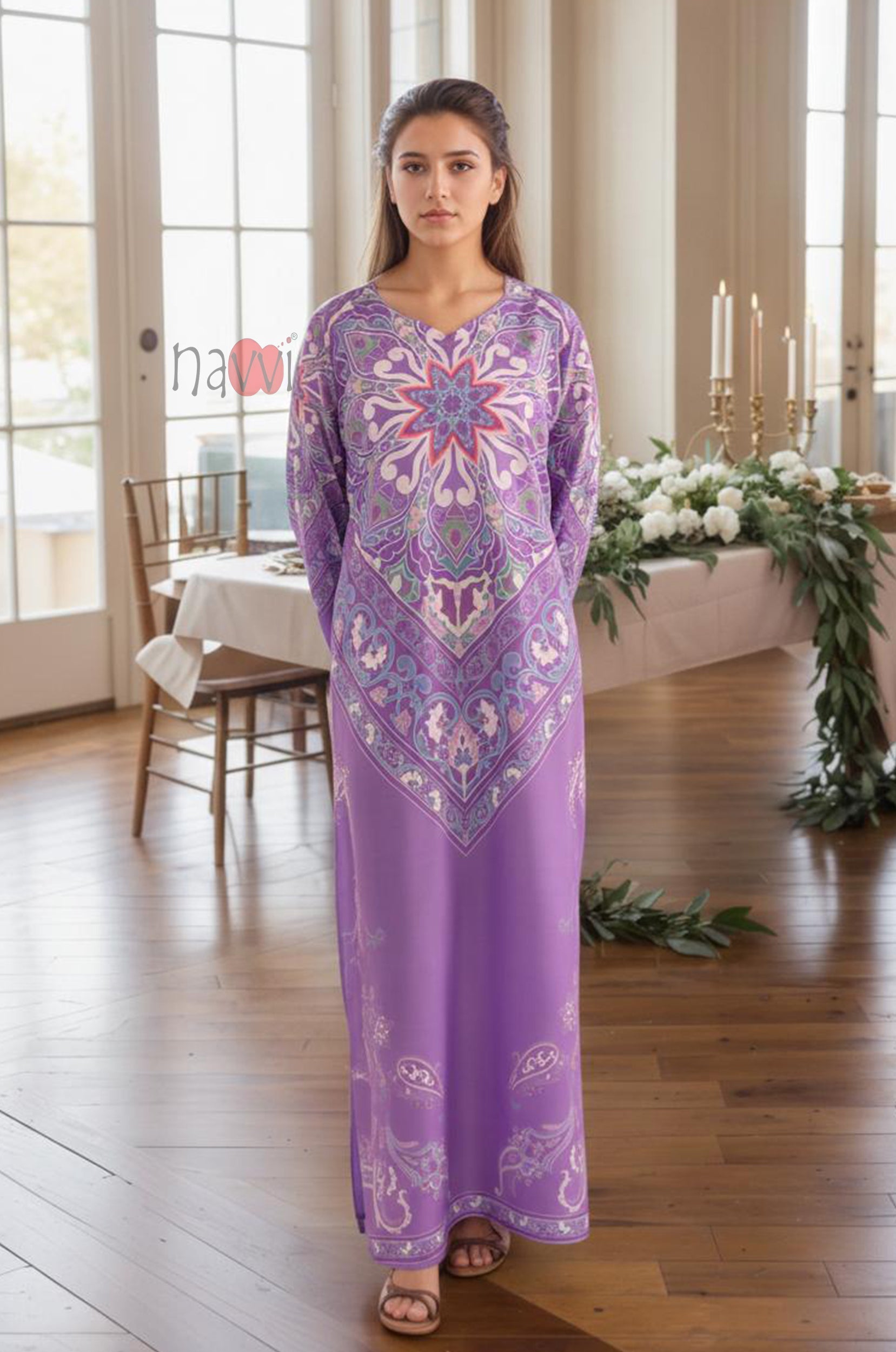 Mauve Royale Kaftan Dress