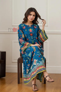 Ethnic Printed Long Kaftan Dress