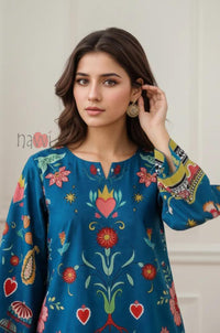 Ethnic Printed Long Kaftan Dress