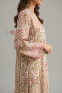 Floral Printed Long Kaftan Dress