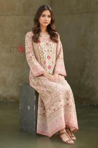 Floral Printed Long Kaftan Dress