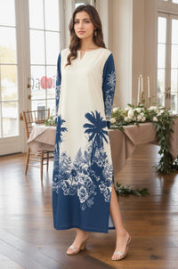 Azure Tropical Vibe Kaftan Dress