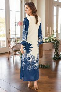 Azure Tropical Vibe Kaftan Dress