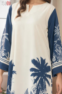 Azure Tropical Vibe Kaftan Dress