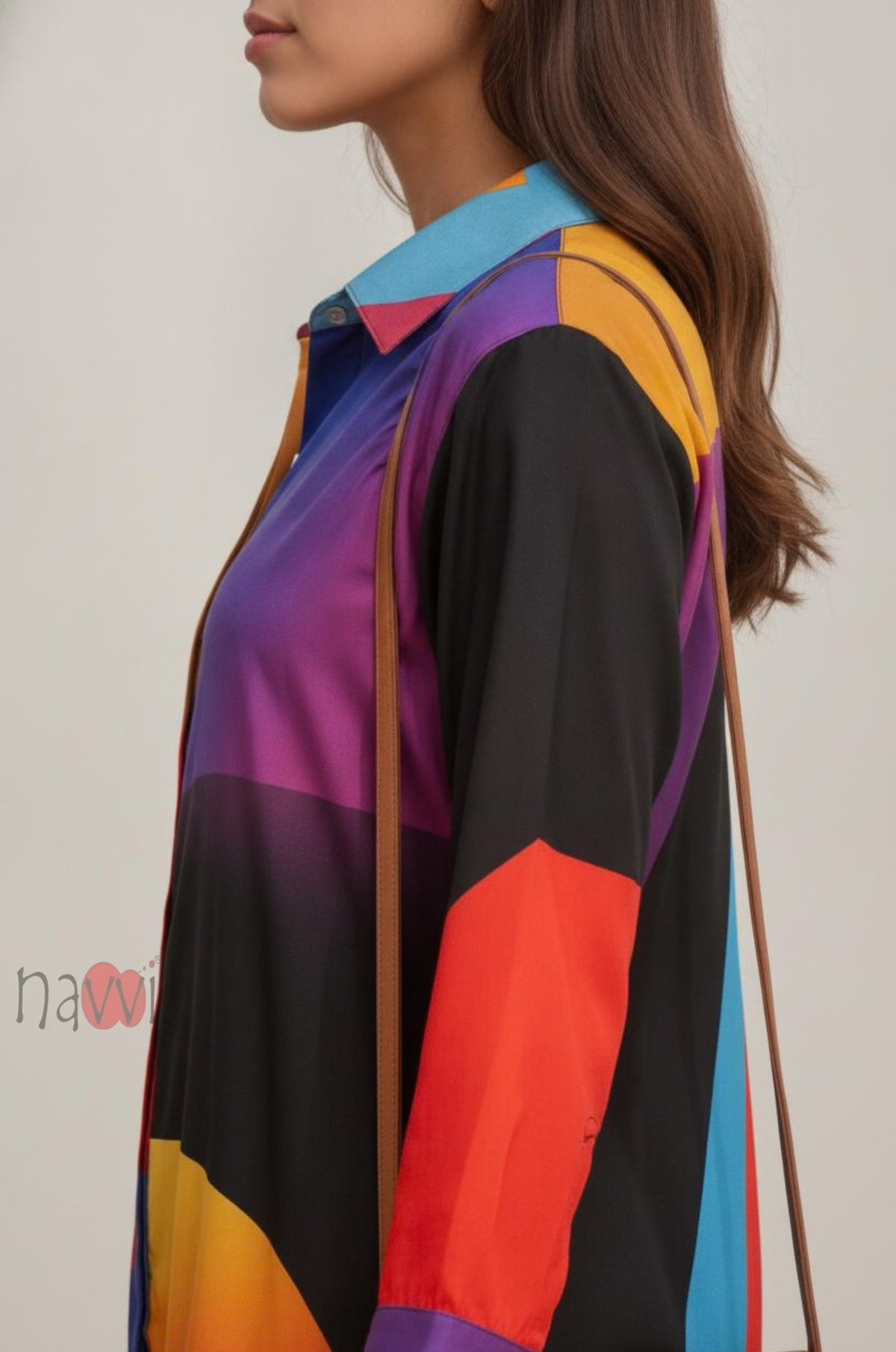 Multicolor Geometric Print Shirt Dress