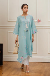 Mint Blossom Embroidered Kurta