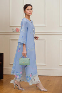 Lavender Bloom Embroidered Kurta