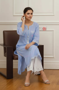 Lavender Bloom Embroidered Kurta