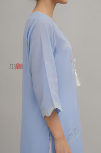 Lavender Bloom Embroidered Kurta