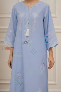 Lavender Bloom Embroidered Kurta