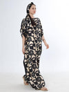 Black Meraki Kaftan Dress with Scarf