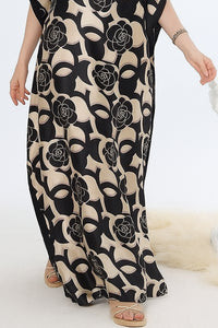 Black Meraki Kaftan Dress with Scarf