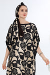 Black Meraki Kaftan Dress with Scarf