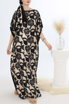 Black Meraki Kaftan Dress with Scarf