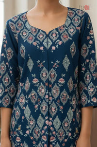 Midnight Bloom Printed Kurta Sharara Set
