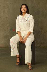 Ivory Garden Embroidered Kurta with Pant