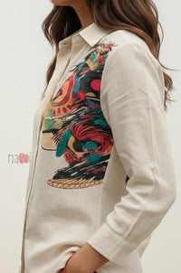 Tribal Muse Artistic Linen Shirt - Navvi.in