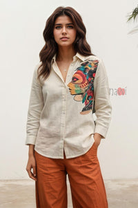 Tribal Muse Artistic Linen Shirt - Navvi.in