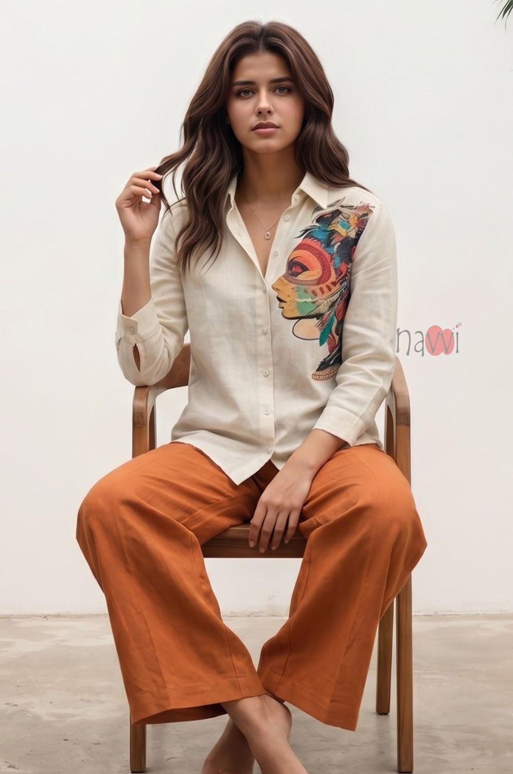 Tribal Muse Artistic Linen Shirt - Navvi.in