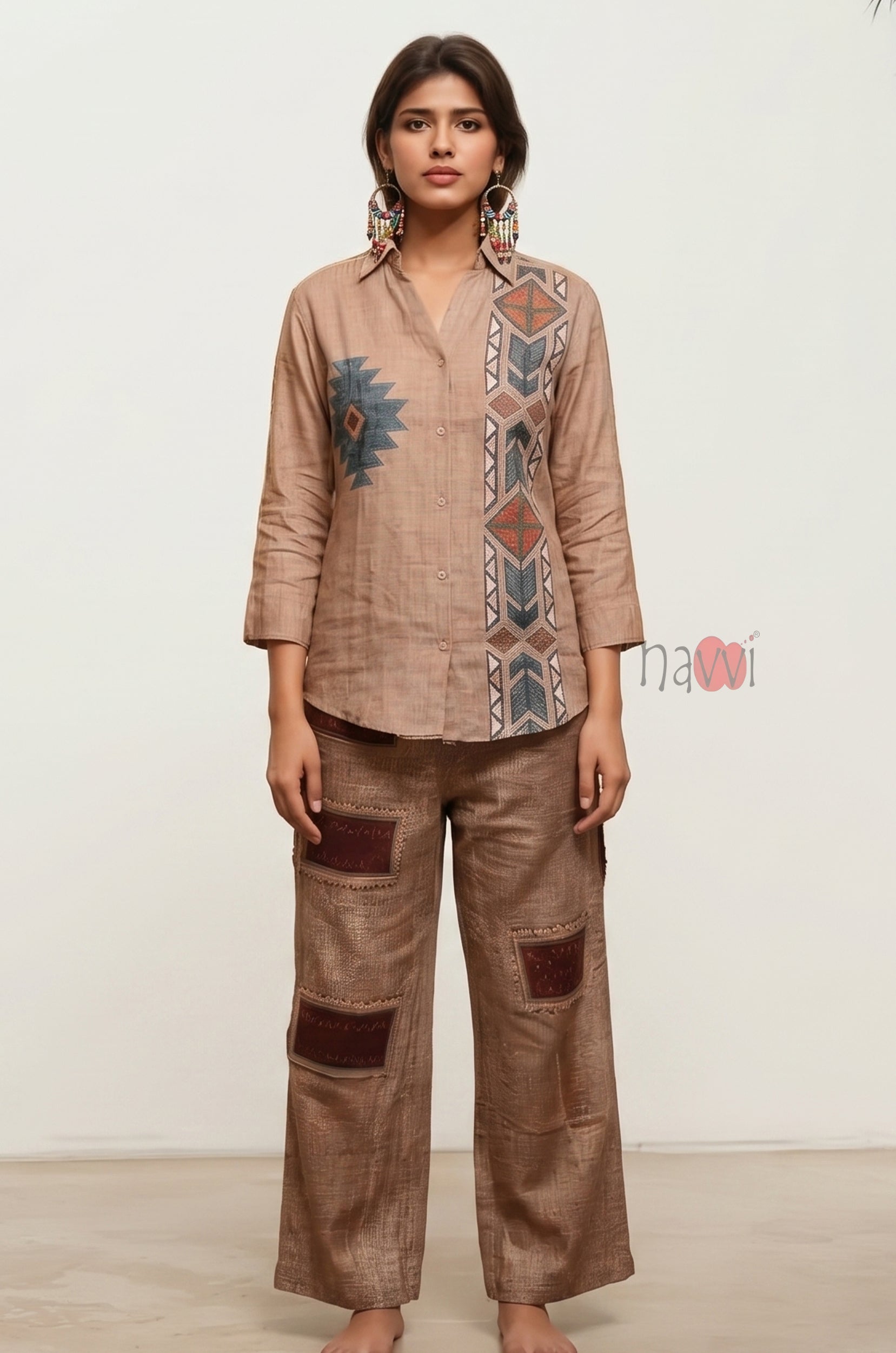 Desert Tribe Printed Linen Shirt