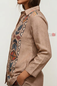 Desert Tribe Printed Linen Shirt