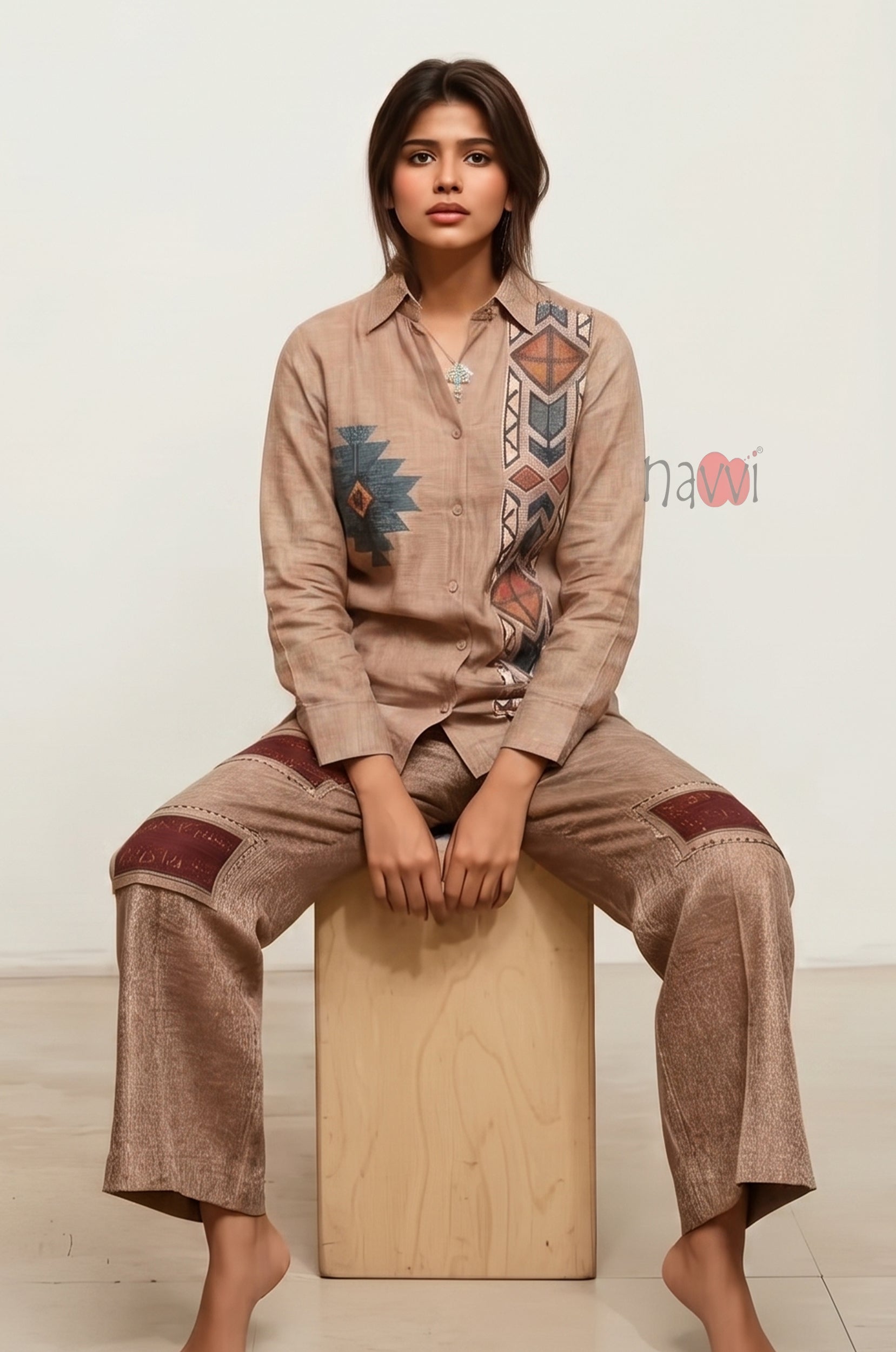 Desert Tribe Printed Linen Shirt