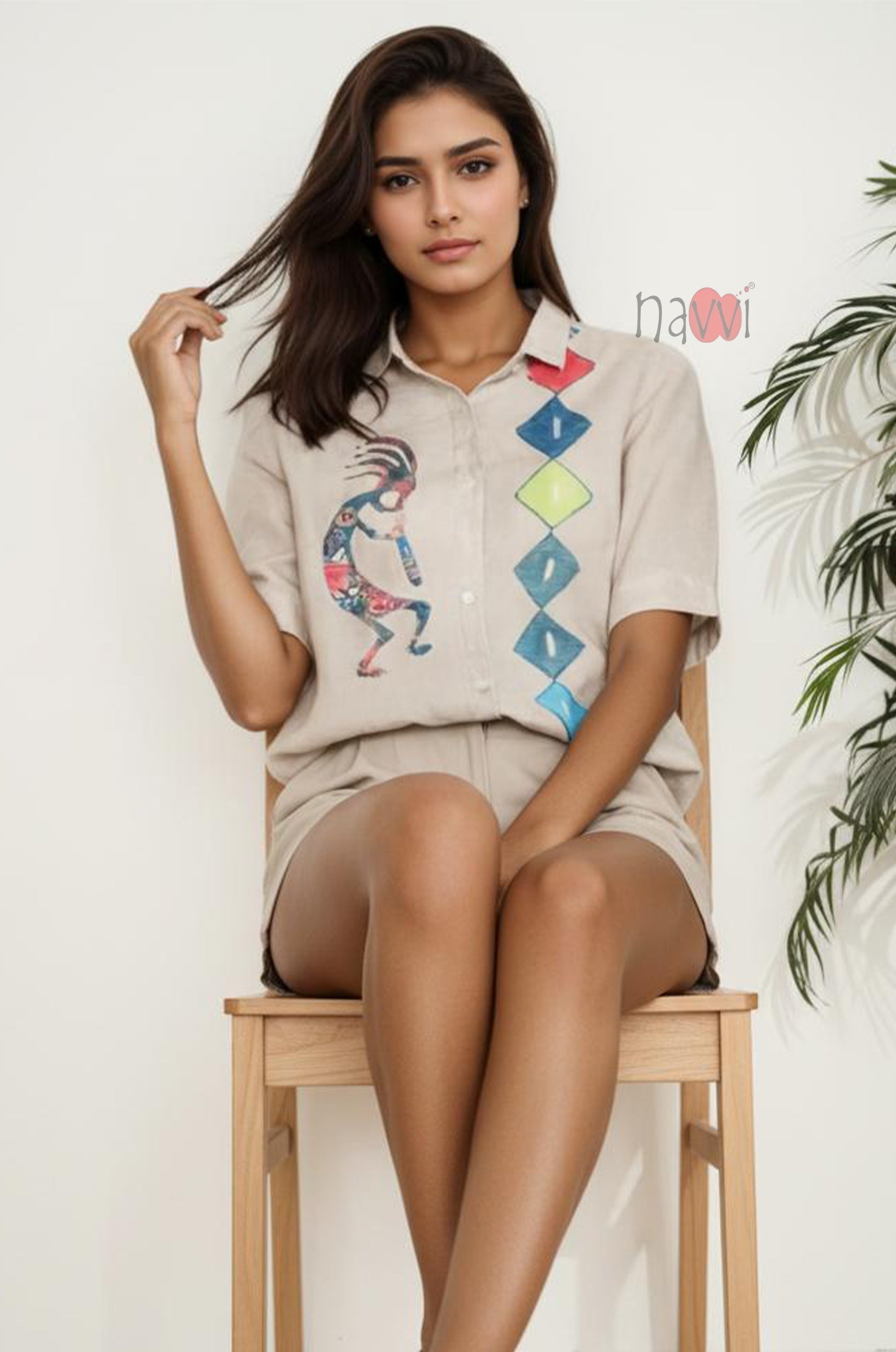 Tribal Spirit Printed Linen Shirt