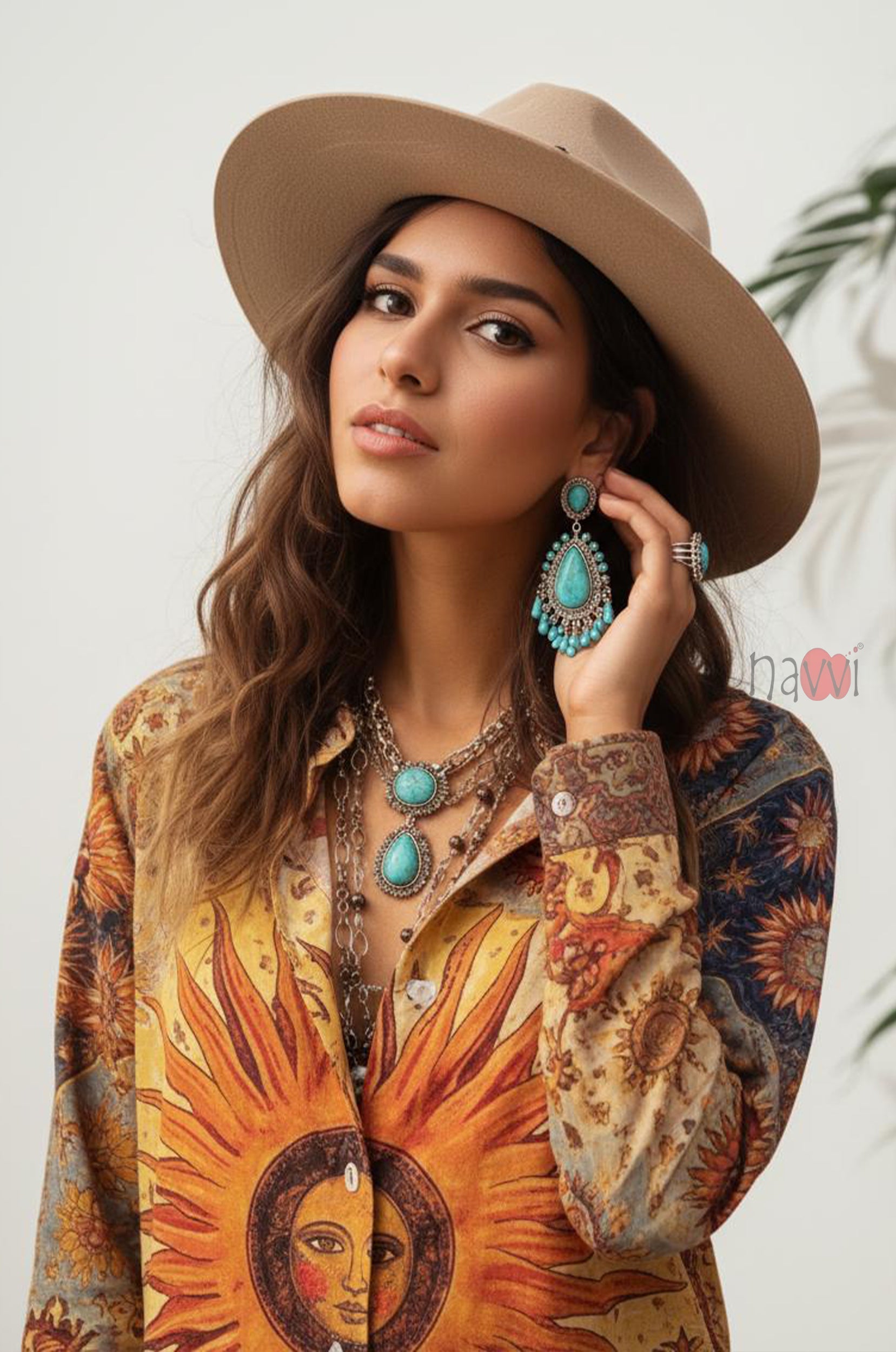 Solara Sun Goddess Artistic Linen Shirt Top