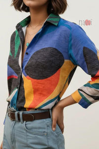 Spectrum Wave Abstract Printed Shirt