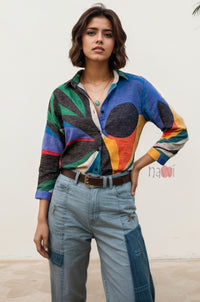 Spectrum Wave Abstract Printed Shirt