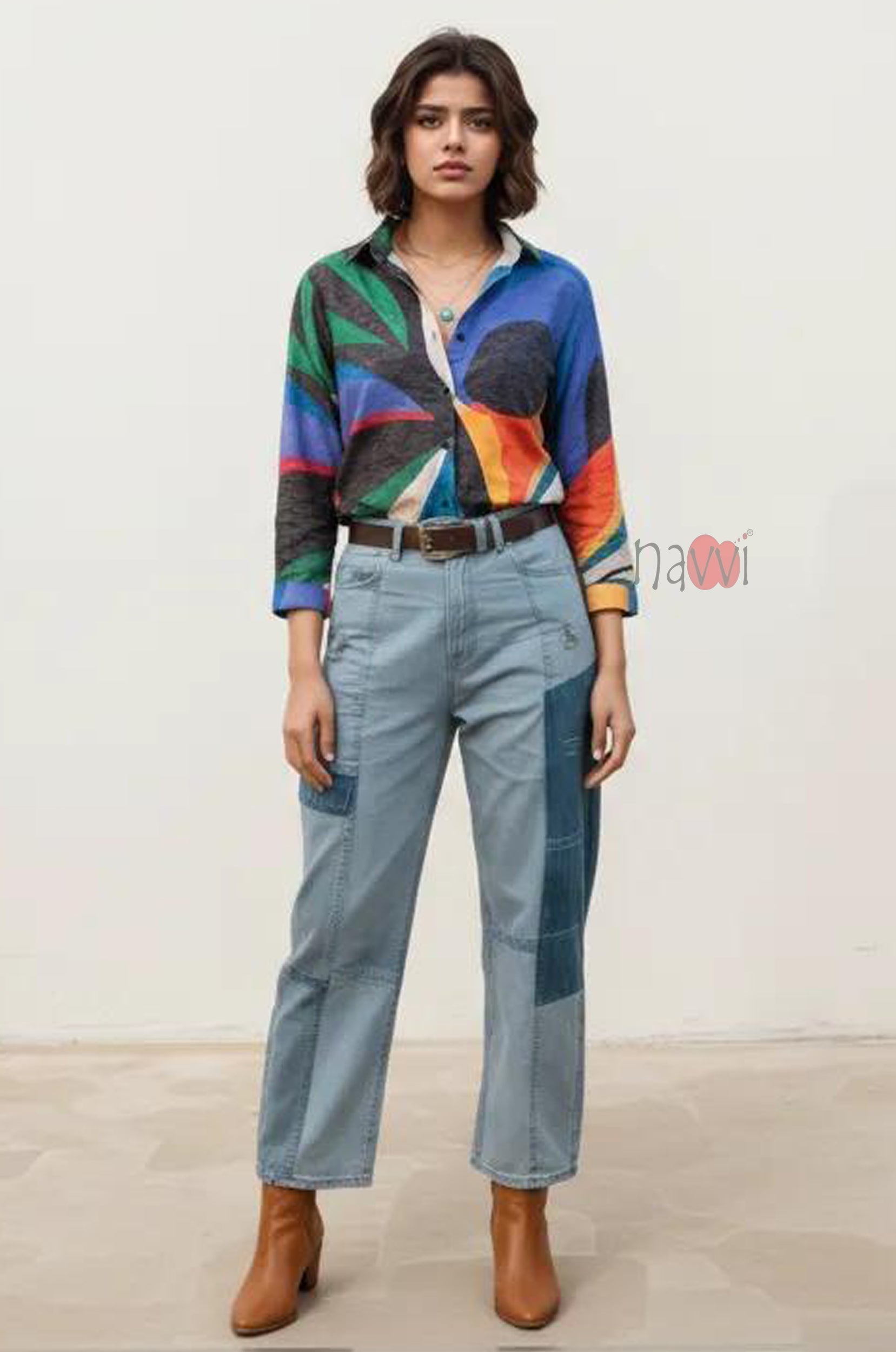 Spectrum Wave Abstract Printed Shirt