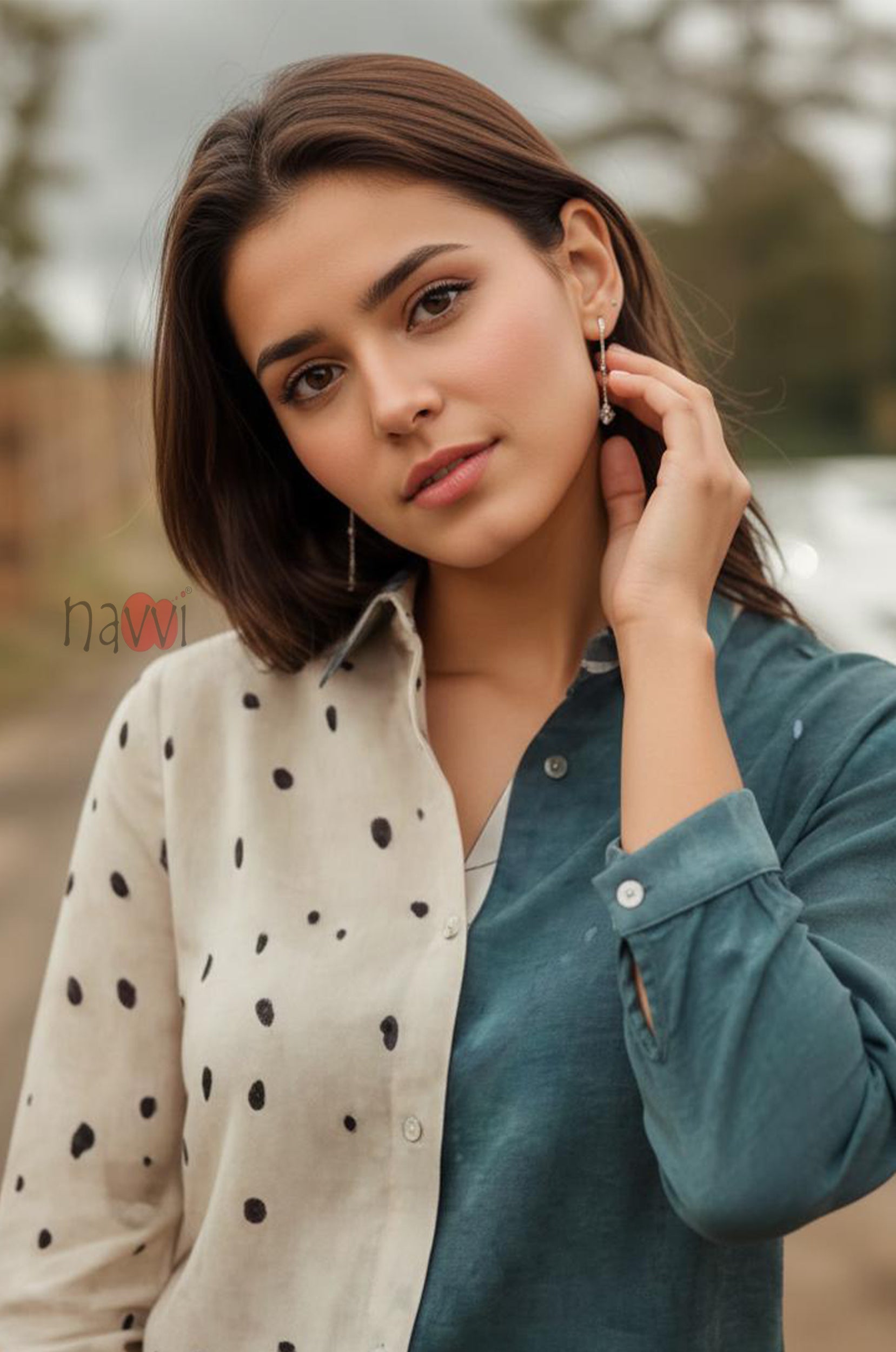 Dual Tone Contrast Linen Shirt