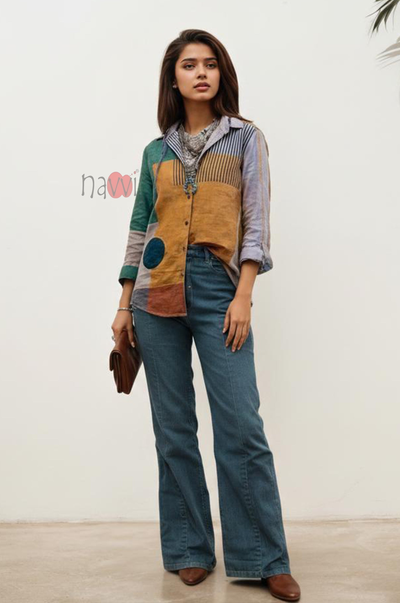 Artisan Mosaic Casual Linen Shirt