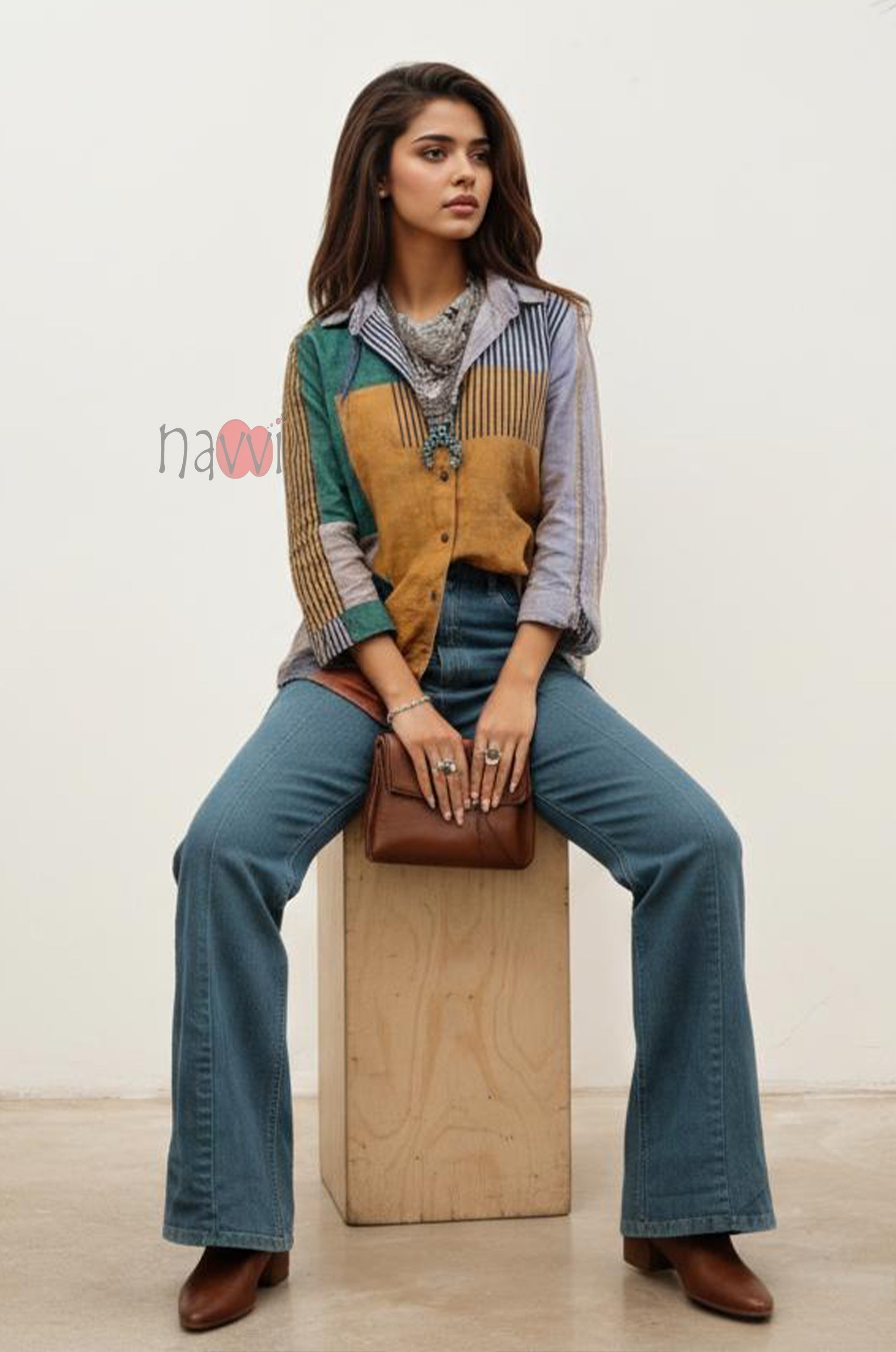 Artisan Mosaic Casual Linen Shirt