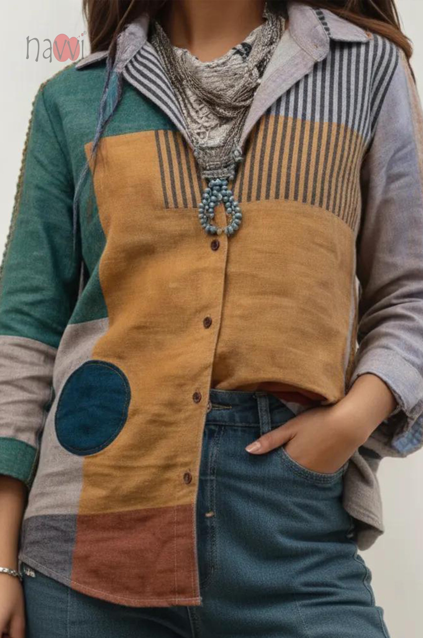 Artisan Mosaic Casual Linen Shirt