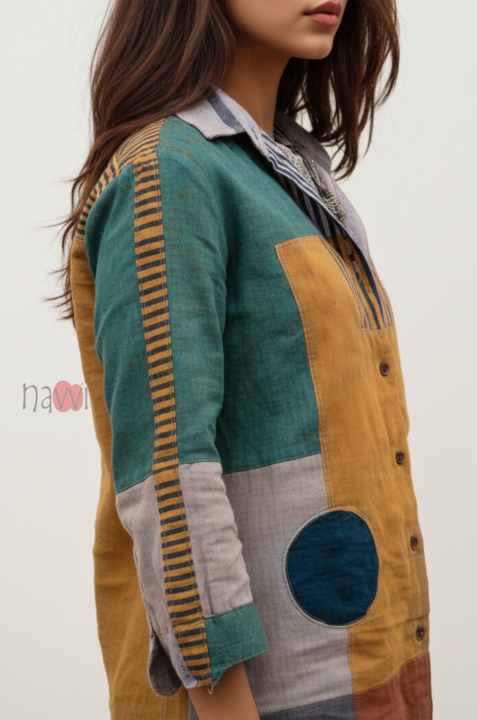 Artisan Mosaic Casual Linen Shirt