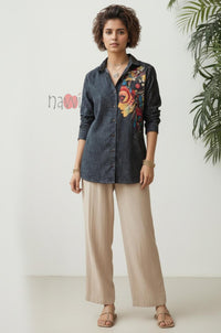 Abstract Muse Printed Linen Shirt