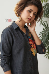 Abstract Muse Printed Linen Shirt