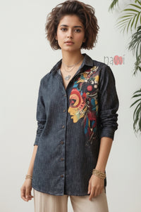 Abstract Muse Printed Linen Shirt