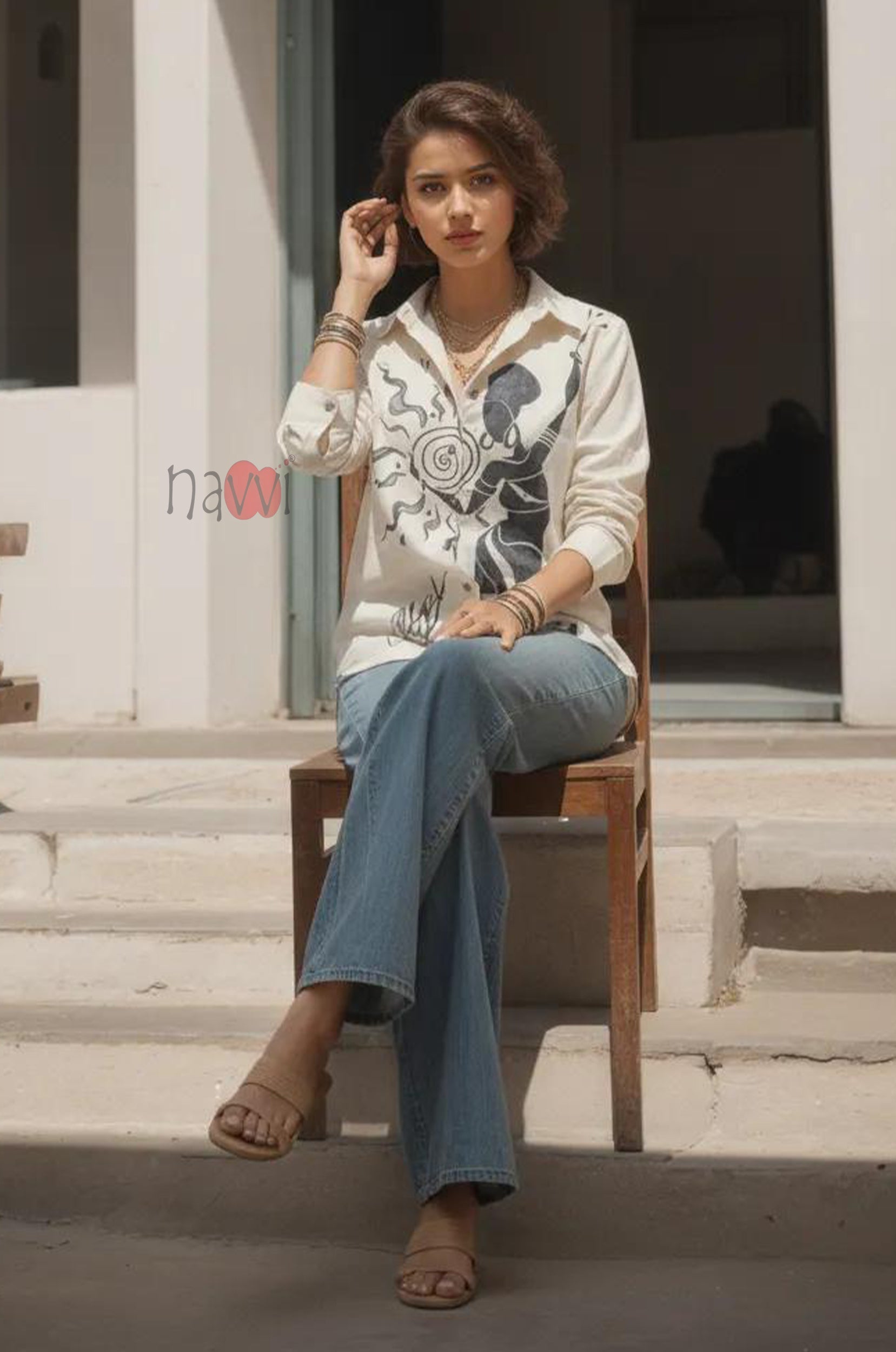 Artistic Silhouette Printed Shirt