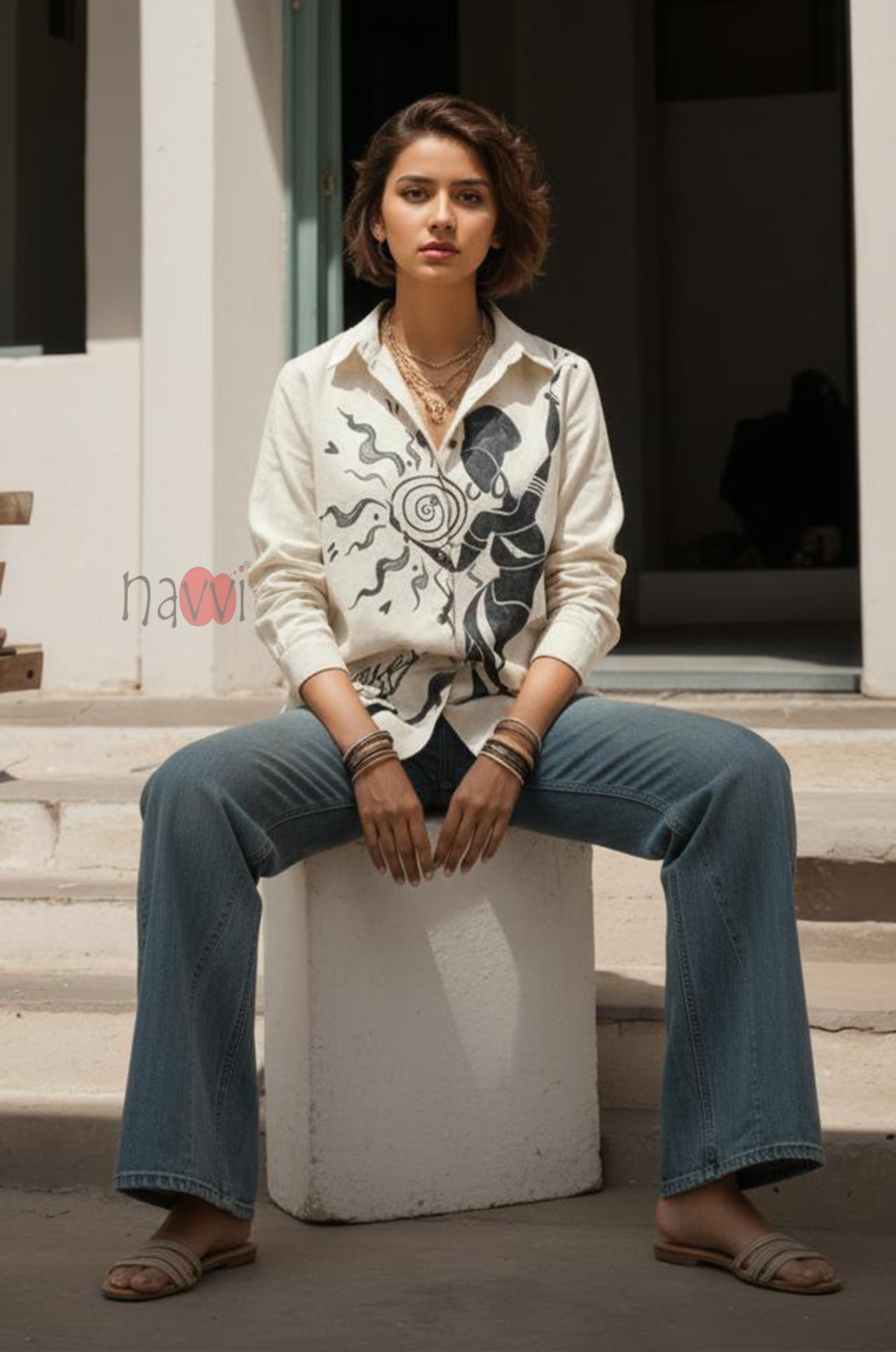Artistic Silhouette Printed Shirt