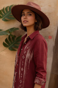 Tribal Heritage Art Printed Linen Shirt
