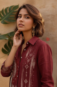 Tribal Heritage Art Printed Linen Shirt