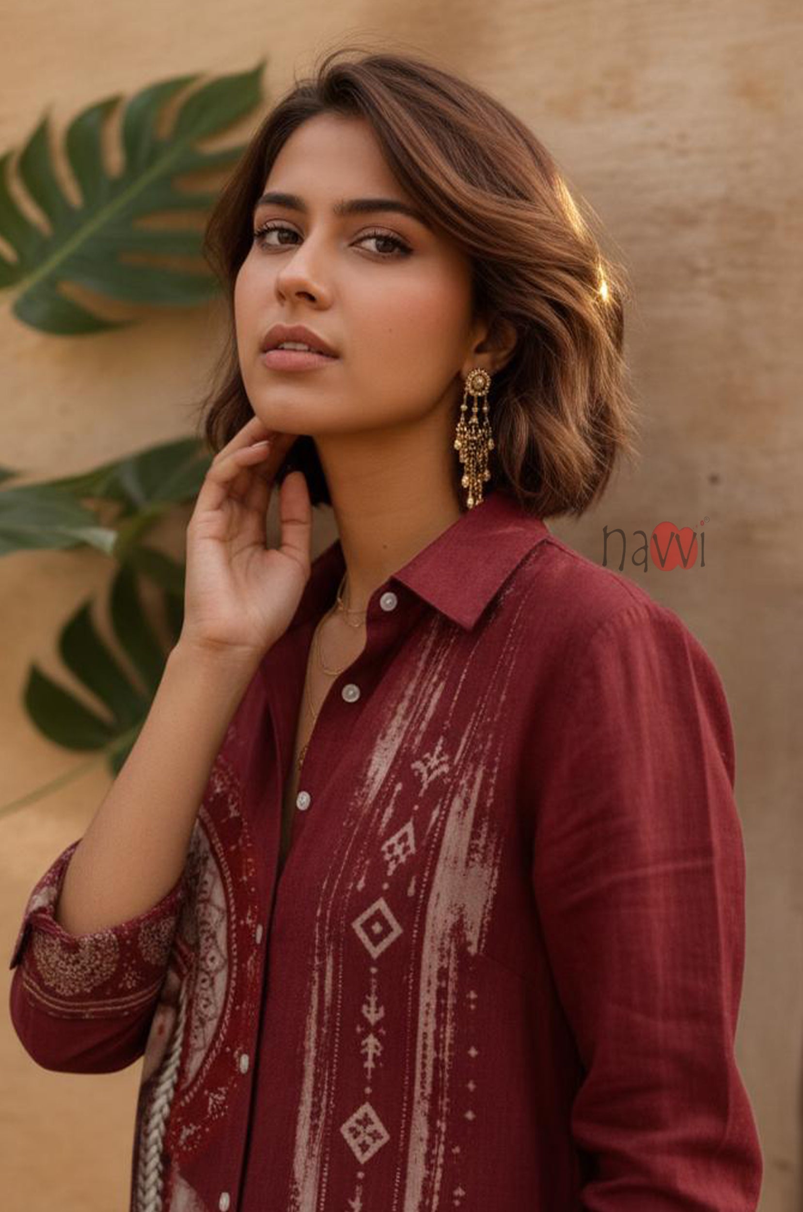 Tribal Heritage Art Printed Linen Shirt